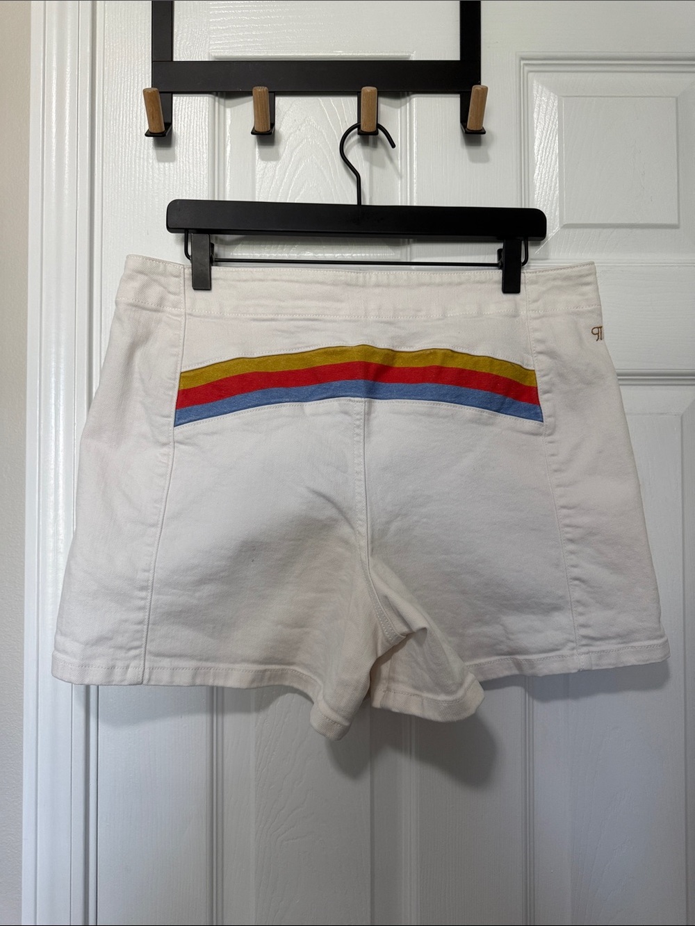 Pilcro Anthropologie White Women's Retro Stripe Shorts Sz 31